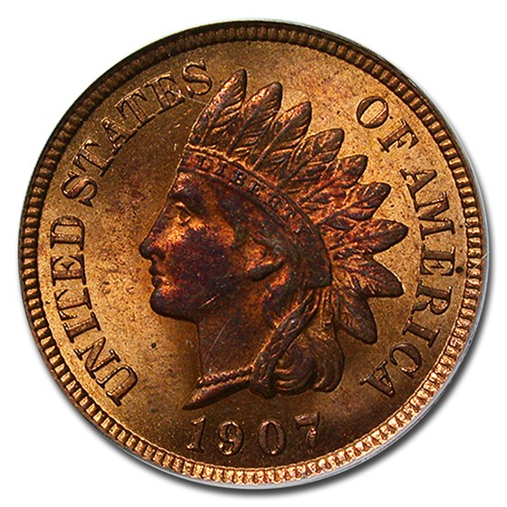 1907 Indian Head Cent MS-65 PCGS (Red) 1907 Indian Head Cent MS-65 PCGS (Red)